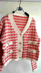 39001 Jacee Knitted Cardigan Luaran Rajut rompi tebal Elegan Formal Basic Kasual Blus Polos Kekinian Korean Look Style Ootd Fashion Winter