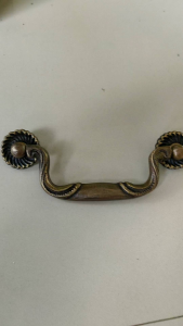 Tarikan Laci Meja Kuningan Antik & Motif Arsip Ukir 14 cm