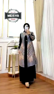 Cod Gamis Batik Meisya 2 in 1 Series Terbaru Mewah