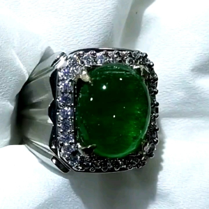 Cincin Batu Akik Zamrud Kalimantan Kualitas Super Mewah