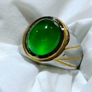 Cincin Batu Akik Asli Giok Burma Asli Type C Top Kristal Super Mewah