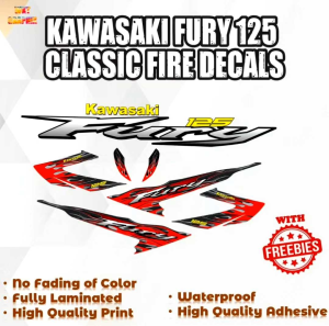 KAWASAKI FURY 125 CLASSIC FIRE DECALS (WATERPROOF LAMINATED FADE PROOF)