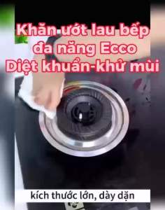 [Sỉ]Thùng 10 gói Khăn ướt lau bếp đa năng ECCO KHÁNG KHUẨN -KHỬ MÙI KT 25*32cm(800gr/1G)