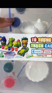 Hộp tô tượng thạch cao cho bé có sẵn tượng cọ vẽ màu vẽ PeeKaPaw Toys