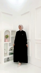 Gamis Muslim dress panjang polos 3 warna bahan rayon cirkle by Zaidan.Co