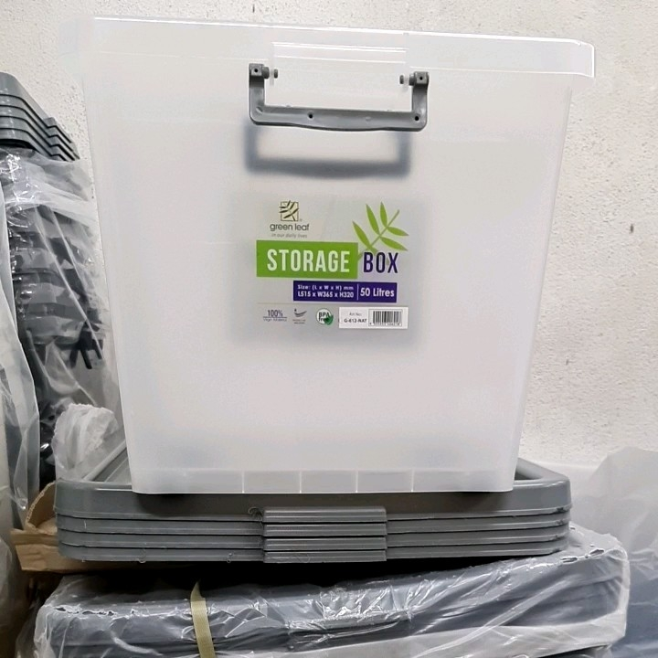 Storage Box Container Bpa Free With Wheel 25l 40l Bekas Kotak Simpanan Plastik Dengan Penutup