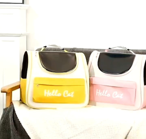 Tas Ransel Anjing Dan Kucing Tas Pembawa Kucing Perjalanan Luar Ruangan Portabel Dengan Saku