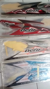 Striping Sticker Honda Beat 2012 Warna Hitam / Merah / Biru / kuning