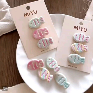 [Ready Stock现货]❗️Kids Cute🐟Hair Clip (3pc/set)🩷3个装甜美鲷鱼烧小号发夹#甜美可爱#侧边刘海发卡#女孩卡通发饰👧