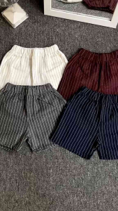 CELANA TERLALRIS 100an DAPAT 4 PCS ALL SIZE celana pendek tartan anak motif stripe bahan semi woll Fashion