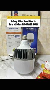 Bóng Đèn Led Buld ROMAN TRỤ NHÔM nhựa chống nước mưa tiết kiệm điện ELB7046/40W