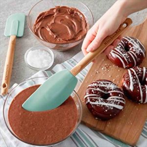 KitchenAid Authentic 2 Piece Bamboo Spatula Set (Red Aqua or Gray)