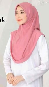Tudung Sarung Moscrepe Sarimah Plain Instant Ready Stock Size M L Awning Hijab D