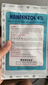 HANFENZOL 4% (100g) hanvet gói bột tẩy giun sán trên gia súc gia cầm