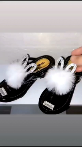 sandal anak perempuan jepit mika bulu pita wl 44