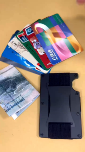 Dompet Kartu Anti RFID Portable 15 Slot dengan Klip Uang - Black