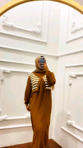 CICI daster dress kombinasi fashion wanita terhits 2024 bahan crinkle airflow & baby terry rompi