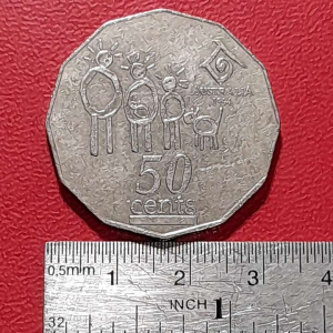 Koin Australia Koleksi kuno Jadul lawas Fifty cents Tahun 1994 BEKAS