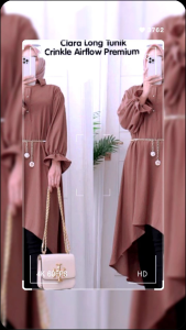 Long Tunik Wanita Terbaru 2024 Crinkle Airflow Premium Kekinian Busui Friendly Murah
