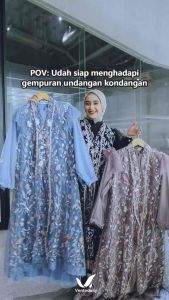 CLARITA MAXY DRESS OUTER SET BROKAT PANJANG BY VENTEDAILY