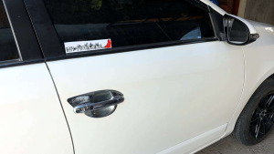 สติ๊กเกอร์แต่งรถ #เบาะข้างที่นั่งเมีย สติ๊กเกอร์งานตัด ประกอบ 2 ชั้น สะท้อนแสง