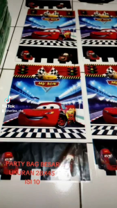 Plastik HAMPERS Ulang Tahun /Party Bag Besar CARS 28x45/Plastik Karakter /Plastik OPP Party Bag Ultah