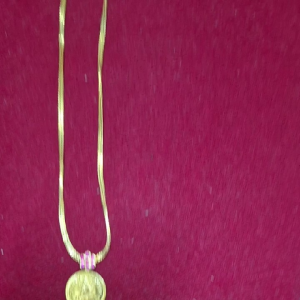 Gold Plated Coin Pendant Necklace with Ruby Pink Stone Details | Traditional Fashion Jewellery Set for Women