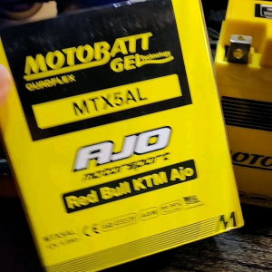 Aki MOTOBATT GELL GM5Z-3B/ MTX5AL 5ah 12v untuk Bebek Matic Mega Pro Astrea Serie Legenda Supra Fit Fit-S RX-Z RZ-R TZM 150 Jupiter MX/MXCW Vega RR Mio RC 100 Satria ES Srnash Shogun Blitz Athlete Vespa Cors Universal