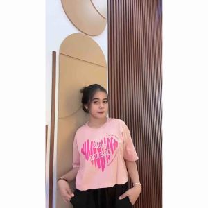 PARIROO T SHIRT CROOPE SCENARY LOVE CROP TOP ATASAN KAOS WANITA / KAOS WANITA LENGAN PENDEK / KAOS CEWEK TREND 2023