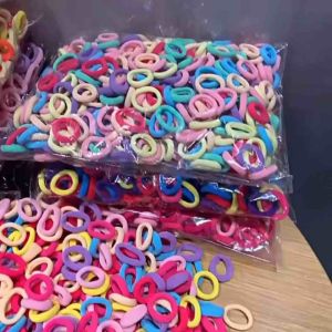 Túi 500 Thun Cột Tóc Bọc Vải Nhiều Màu Cho Bé Co Dãn Không Đứt Tóc