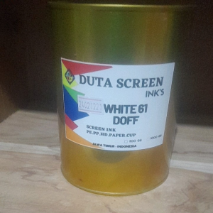 cat/tinta sablon plastik white61 doff DUTA SCREEN inks 1kg