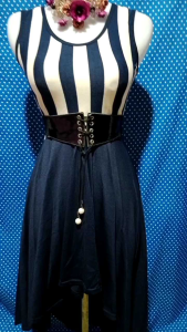 DRESS KUTUNG/SLEEVELESS NAVY SALUR 138