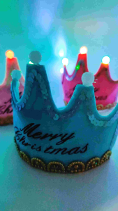 Glowing Merry Christmas And Happy New Year Crown Hat Led Aksesoris Tahun Baru