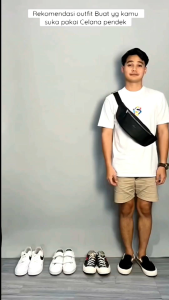 Celana Chino Pendek Pria Catton Stretch slimfit