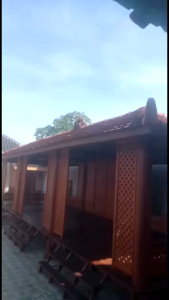 Harga Saung Gazebo Modern Size 3m x 9m kayu kelapa lokal