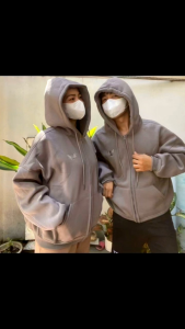 Áo khoác hoodie cặp  chất thun cotton nỉ bông giữ ấm chóng nắng chống bụi chống lạnh ạ