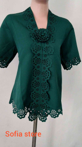 Atasan Kebaya Encim Modern Tangan Pendek Kebaya Kondangan Moderen Laser Cut Charlotta