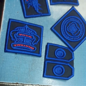 Atribut satpam biru terbaru.bordir timbul 3D.bisa satuanbisa cod.warna cerah tebal