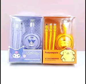 Kabel Charge USB 3 in 1 Sanrio / Kabel Chrage HP Hello Kitty Cinnamoroll / Kabel Charge Melody / Kabel Kuromi