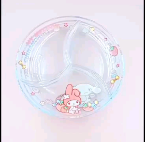Piring Sekat Import Sanrio / Piring Makan Cinnamoroll / Piring Hello Kitty / Piring Import Melody