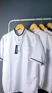 BAJU KOKO KURTA FURQAN ANAK LAKI-LAKI 4-12 TAHUN PUTIH VARIASI LIST KATUN TOYOBO