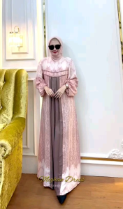 Pakaian Wanita Trendy: Gamis Motif Simpel Kekinian Edisi Megan Dress