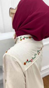 Nadira dress | dress full bordir | gamis linen garment premium