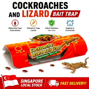 Cockroach & Lizard Bait Trap - Strong Adhesion - Easy to Use - Safe & Odorless - Non-Toxic - Hygienic & Convenient - Singapore Local Stock - Fast Delivery