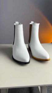 High Heel Boot Trắng Sơn Tùng Đế Gỗ 5cm