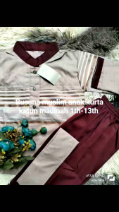 koko kurta anak laki laki usia 1-12th motif list RANDOME lengan panjang bahan katun toyobo