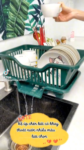 Rổ Úp Bát - Khay Kệ Đựng Chén Bát Dĩa Đũa Muỗng Có Khay Hứng Nước Tiện Lợi