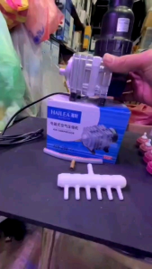 HAILEA ACO-208 ปั้มลมลูกสูบ ปั้มอ๊อกซิเจน พร้อมสายอ๊อก 10 เมตร รวมหัวทราย 12 ลูก(คละสี) สามทาง 6 ตัว วาล์วปรับแรงลม 12 ตัว Air Pump Full Set