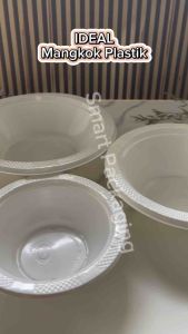 [ISI 50 PCS] IDEAL Mangkok Makan Kecil Ukuran M5 M6 M7 / Mangkuk Plastik Putih Sekali Pakai / Tempat Wadah Makanan Pesta Uk 5 6 7