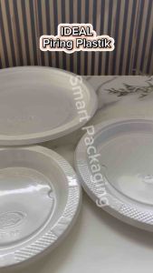 [ISI 50 PCS] IDEAL Piring Makan Kecil Ukuran P6 P7 P9 / Piring Plastik Putih Sekali Pakai / Tempat Wadah Makanan Pesta Uk 6 7  9